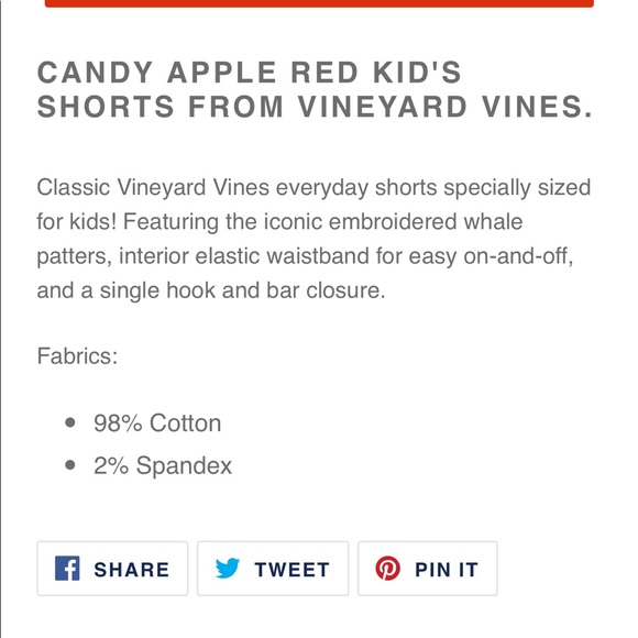 NWT Vineyard Vines girls red whale everyday shorts - Picture 8 of 8